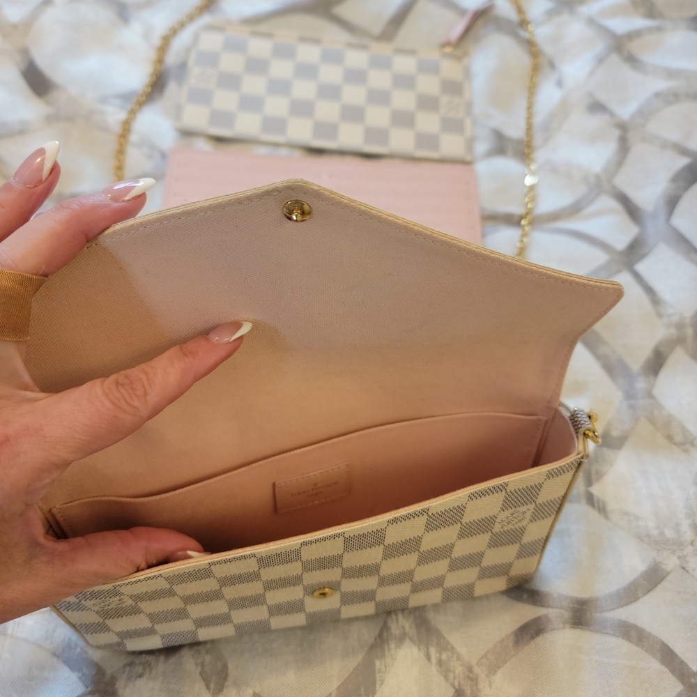 Louis Vuitton Damier Azur Crossbody Bag - White and Pink